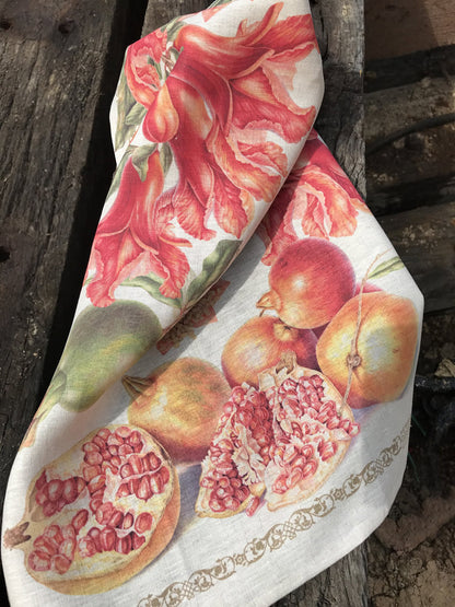 Tea Towel Pomegranate - Linen