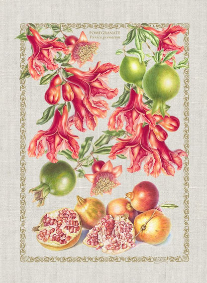 Tea Towel Pomegranate - Linen