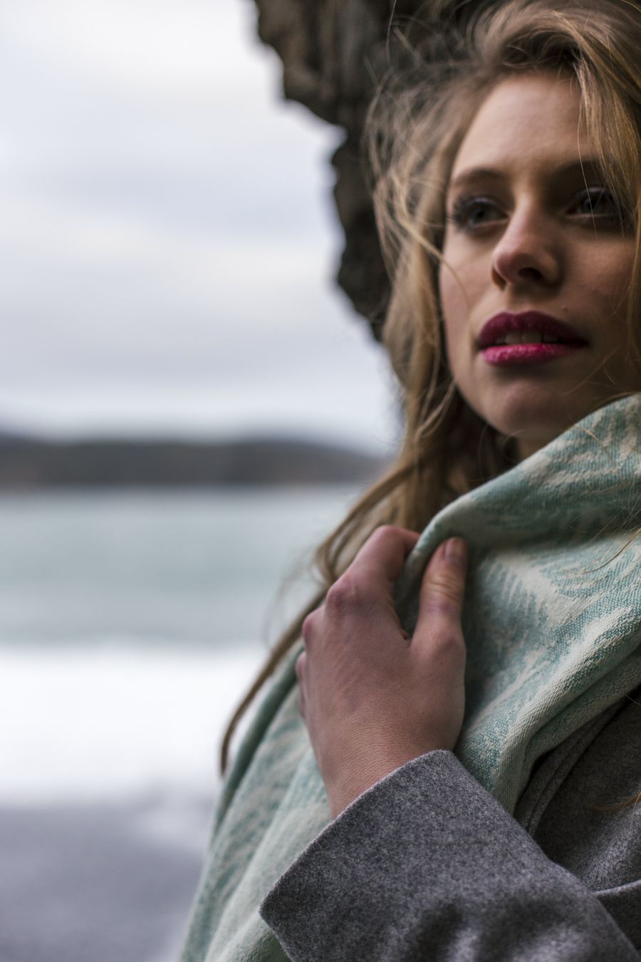 Wool Scarf Aqua