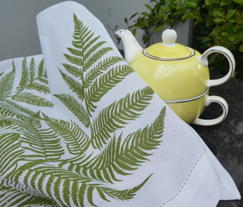 Tea Towel Fern Green - Linen