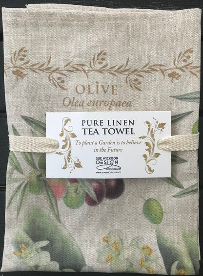 Tea Towel Olives - Linen