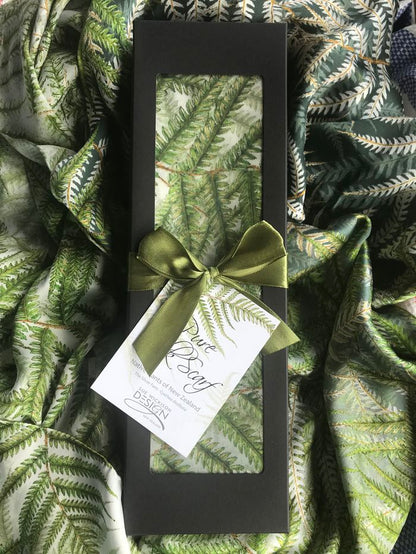 Silk Scarf Silver Fern